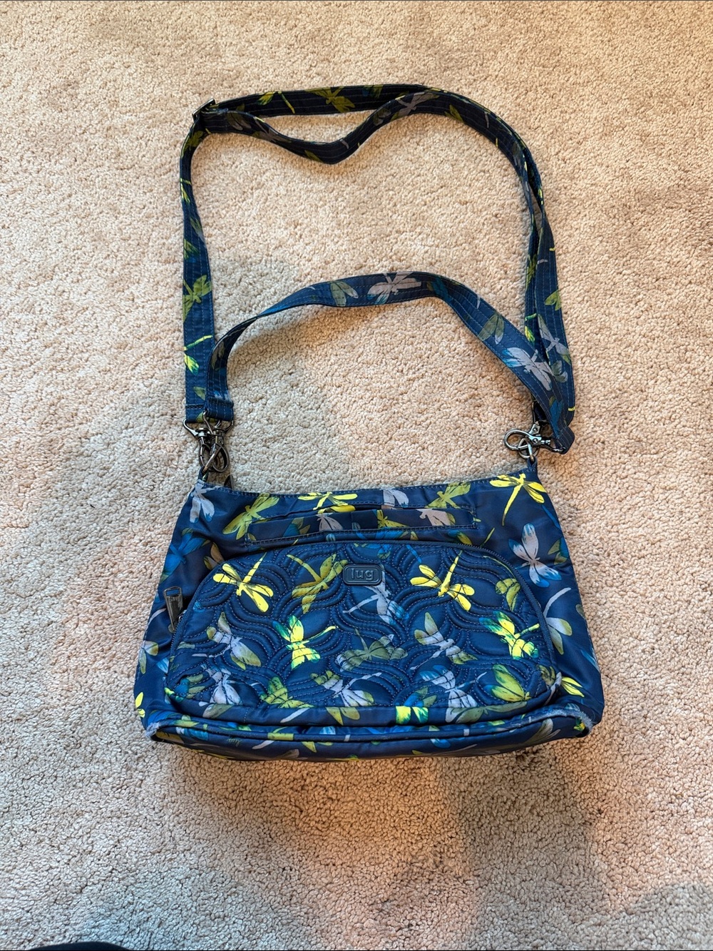 Lug Mopped Dragonfly Nylon Crossbody Bag